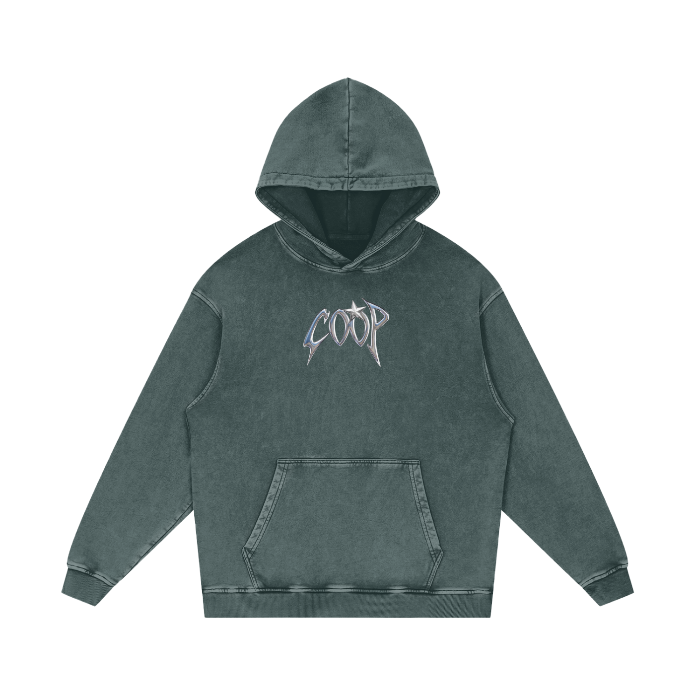 Snow Washed Loose Cotton Hoodie