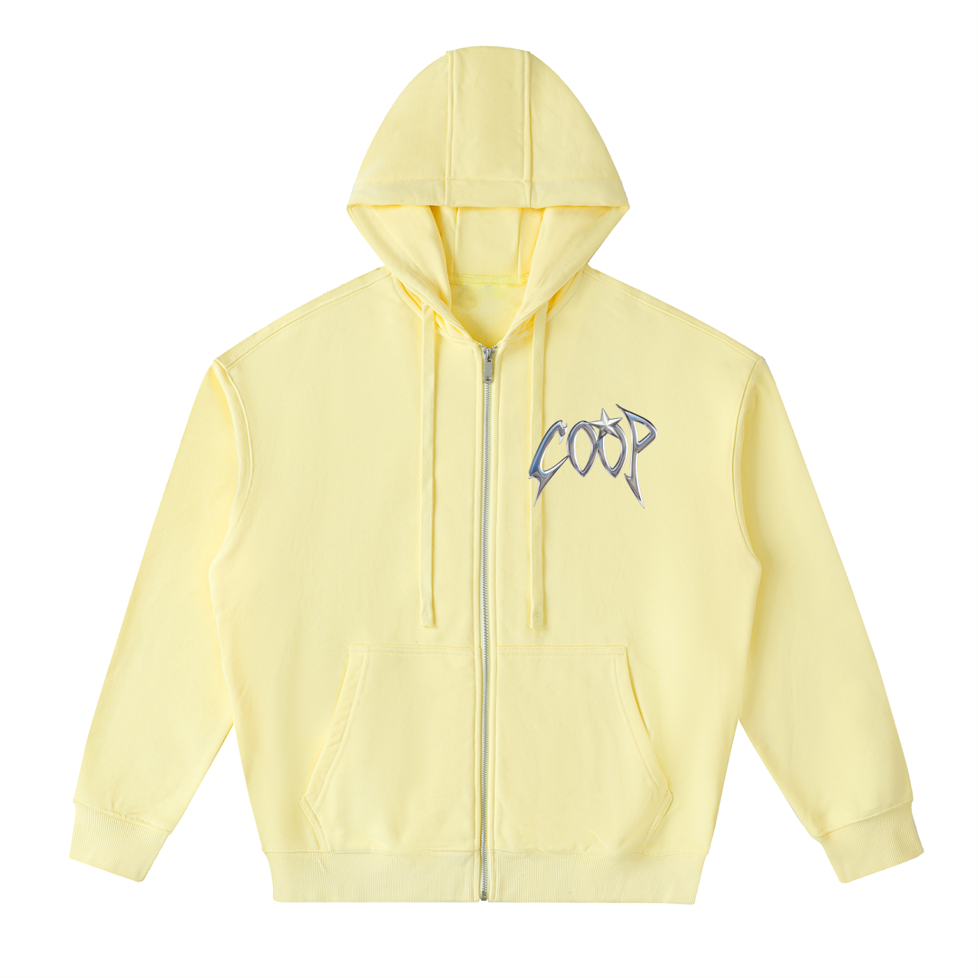 Drop-Shoulder Zip Up Hoodie