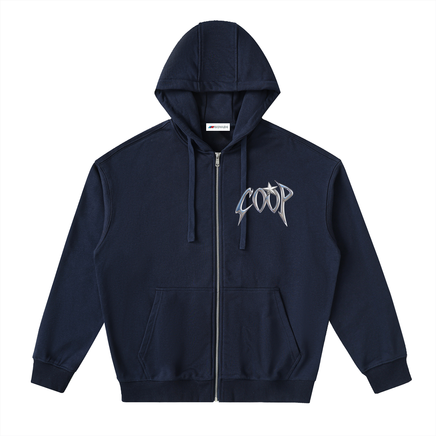 Drop-Shoulder Zip Up Hoodie