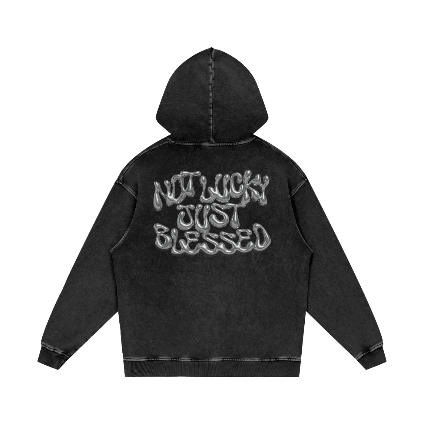 Snow Washed Loose Cotton Hoodie