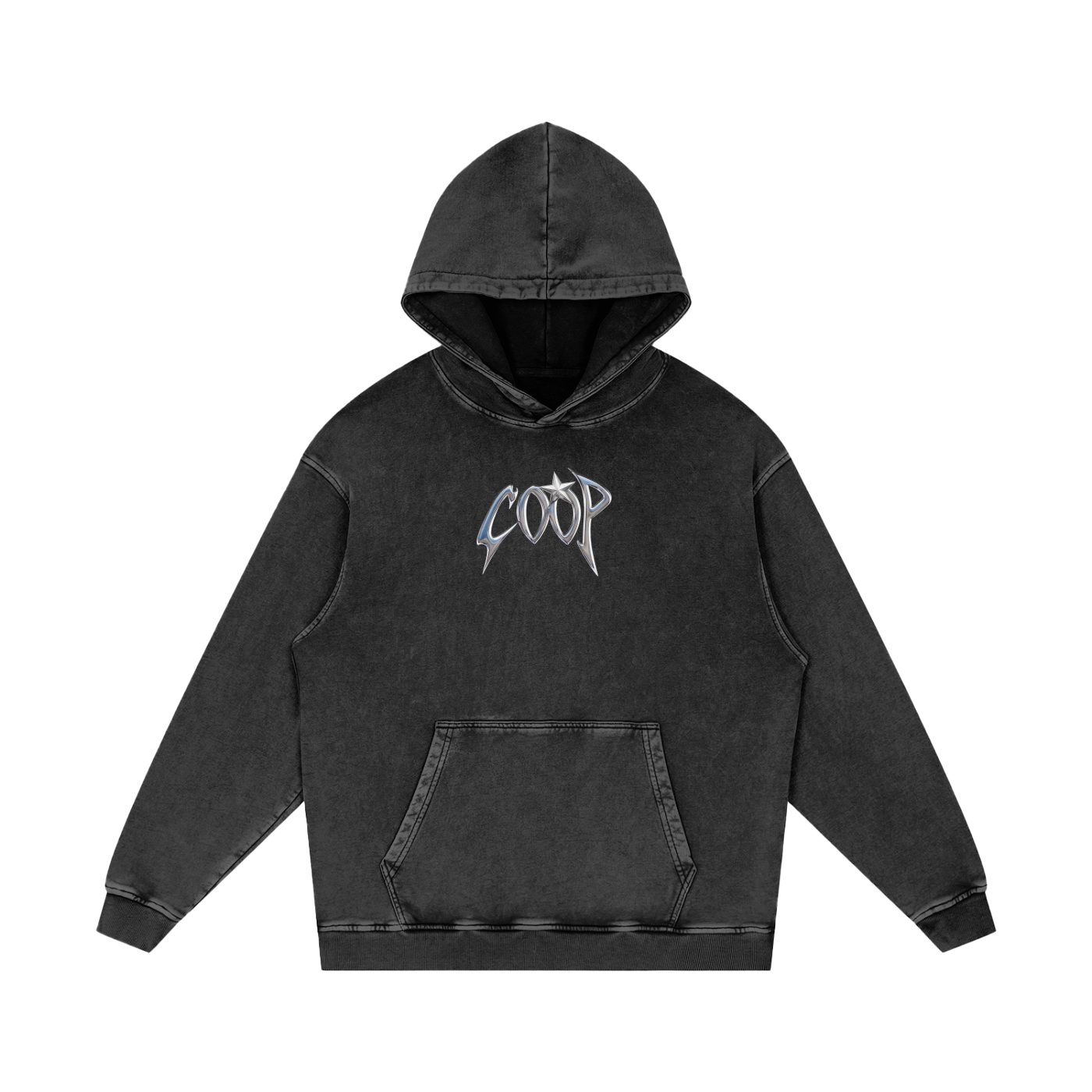 Snow Washed Loose Cotton Hoodie