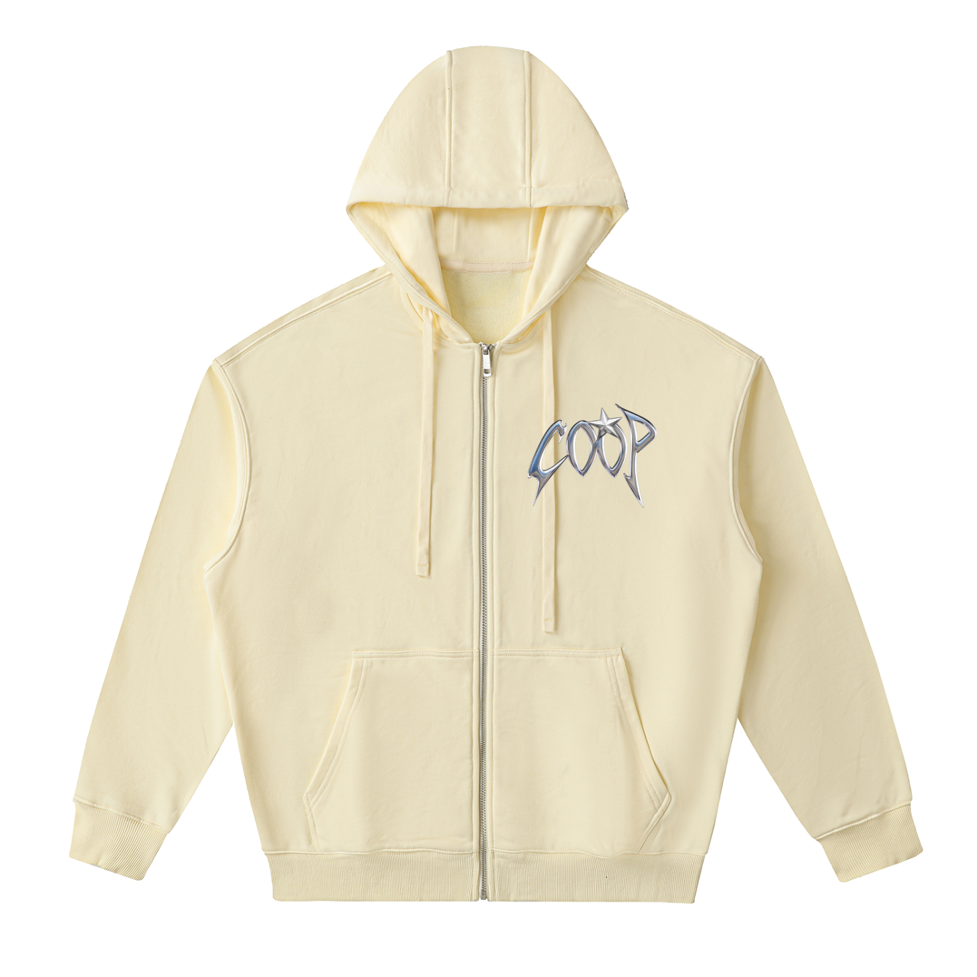 Drop-Shoulder Zip Up Hoodie