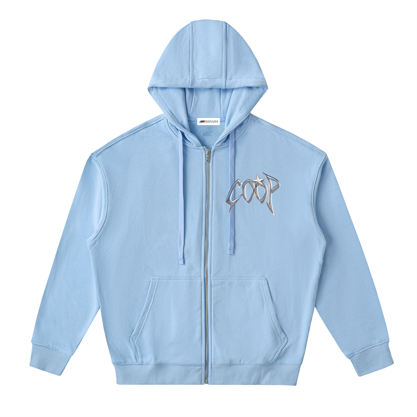 Drop-Shoulder Zip Up Hoodie